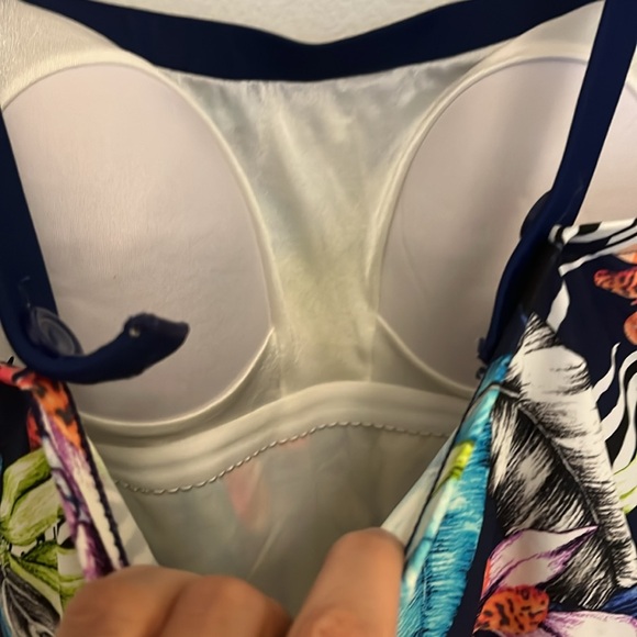 Maxine of Hollywood One Piece Swimsuit Womens 14 Tropical Multicolor - Picture 4 of 5